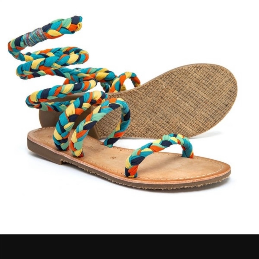 Free People Womens 37 Multi Braid Havana Gladiator